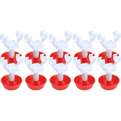 10 abreuvoirs écologiques pour poules, avec boucle spéciale et couleur rouge. Distributeur d'eau pour poules. (1/5)