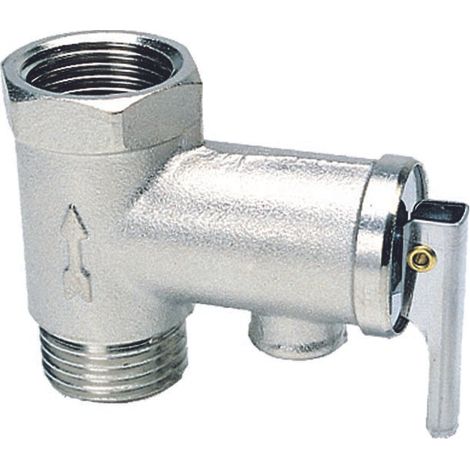 Valvola di sicurezza e ritegno per scaldabagno con scarico manuale 130 1/2"mf 8 bar