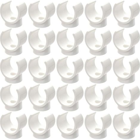 Packung mit 25 Wasserschlauchschellen, U-förmigen Befestigungsschellen, Schlauchzubehör, Schlauchschellen (weiß) (1/4)