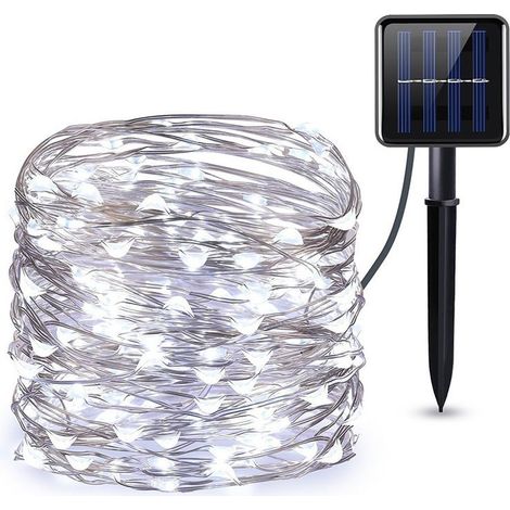 Guirlande Lumineuse, 20 m, Solaire, Décor Jardin, Terrasse, Extérieur, Balcon, Mariage, Noël, Fête, Patio, Clôture, Intérieur, Chambre, Allée, Sapin, Ambiance Romantique (1/5)