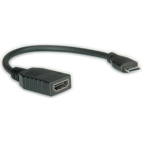 Cavo HDMI ad alta velocità con Ethernet Roline, HDMI Tipo A F - HDMI Tipo C M, 0,15 m, 11/04/5586