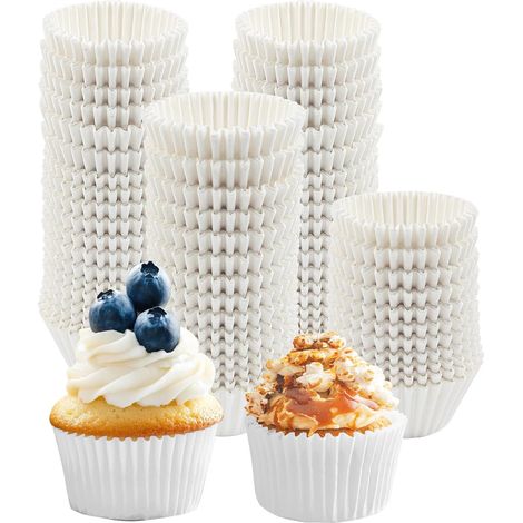 Lot de 1000 caissettes blanches en papier anti-graisse pour muffins (1/5)