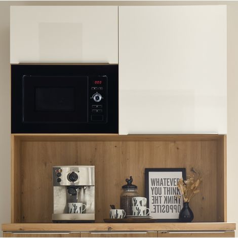 Microonde 700 Watt Microonde da incasso 60 cm 17 L Vetro Nero Respecta