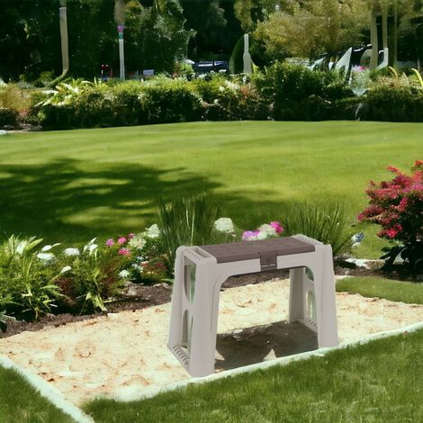 Dmora Banco multiuso con un compartimiento del soporte de la herramienta en polipropileno, banco con asiento y caja de contenedores, 100% Made in Italy, 58x29h37 cm, color antracita (1/4)