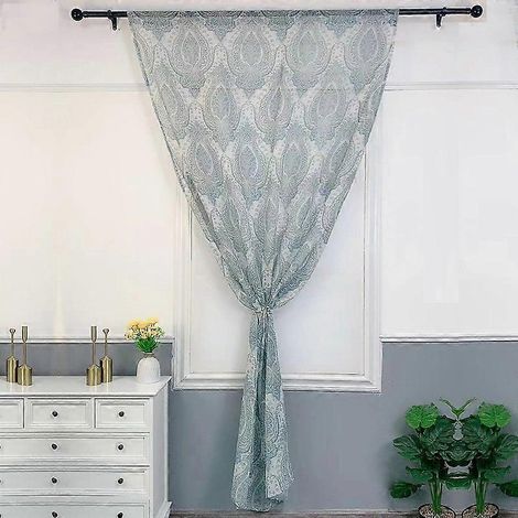 Rideau en lin texturé pour salon 100200cm, motif damassé, rideau en lin pour chambre à coucher, 1 pièce (1/5)