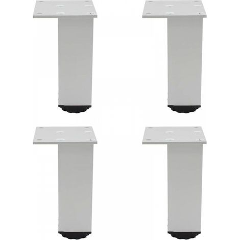 Pieds de meubles carrés, blancs, 6,86,810 cm, 4 pieds réglables en alliage d'aluminium, pieds de canapé. (1/5)