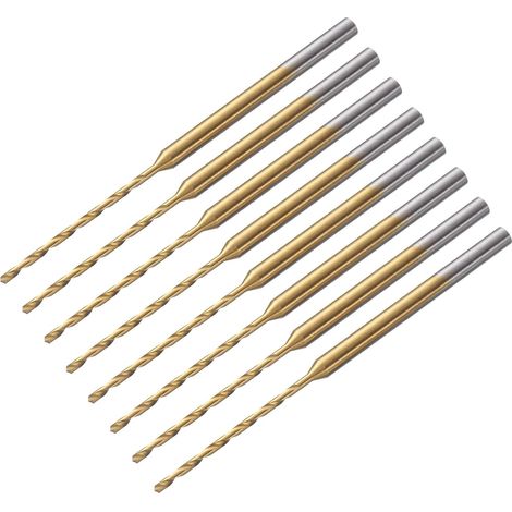 8-teiliges Mini-Bohrer-Set (0,9 mm), 1-mm-Mikrogravurbohrer, HSS-Schaft (2,35 mm) mit Titanbeschichtung für DIY-Projekte mit Harz, Bernstein und Holz (1/5)