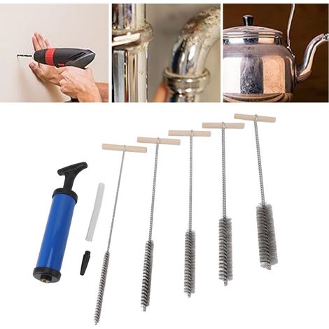 Professionelles Pfeifenreiniger-Set mit Bürsten in verschiedenen Größen (8–25 mm) aus ABS/Edelstahl und Gebläse, 6-teilig, für die gründliche Reinigung von Pfeifen. (1/5)