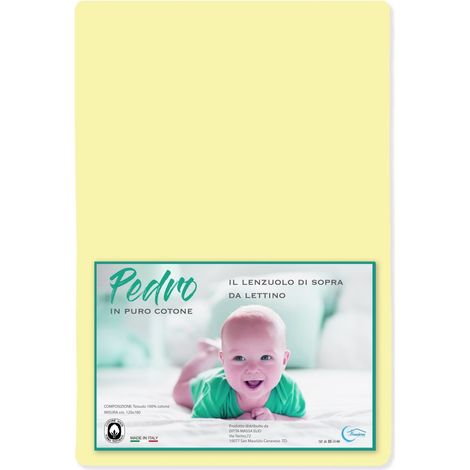 LENZUOLO di sopra PEDRO per lettino BAMBINO TUTTI I COLORI Giallino