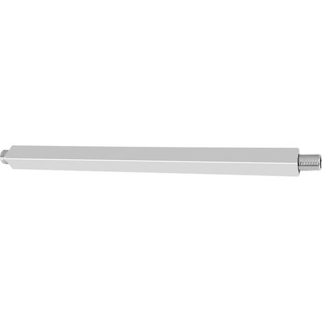 Brazo extensor de ducha mural para bomba de ducha con cubierta decorativa – Brazo extensor de acero inoxidable de 44 cm de largo, color plata, 1 unidad (1/5)