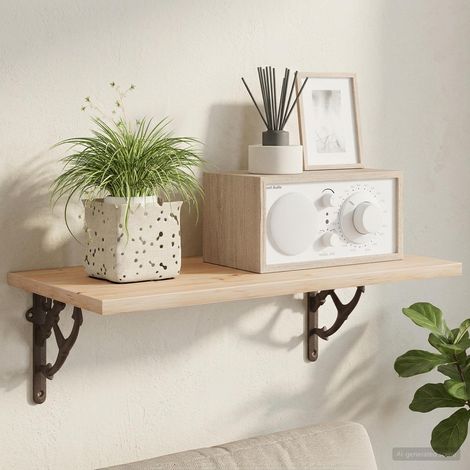vidaXL Wall Shelf Brackets 2 pcs Antique Brown 10 x 10 x 3 cm Steel (1/5)
