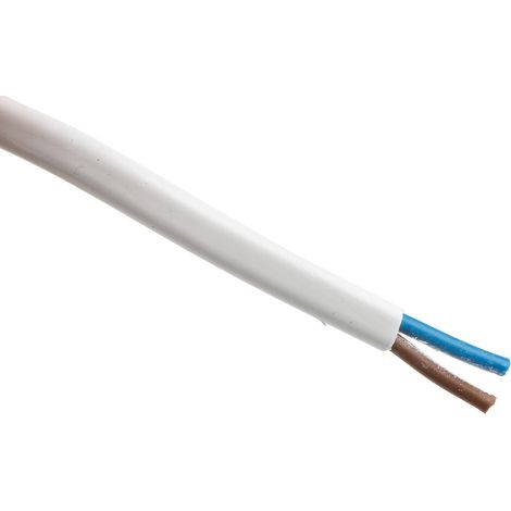Câble d'alimentation RS PRO 2x0,75 mm², gaine PVC Blanc, 100 ( Prix pour Bobine de 100 Mètres )