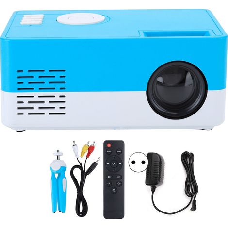 Projecteur LED Mini Portable Home Cinema avec Lecteur Multimédia, Support et Alimentation 100‑240V - Blanc Bleu, Prise UE (1/5)