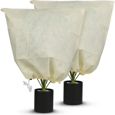 Housse de protection contre le froid pour plantes - Housse de protection épaisse, respirante et chaude pour l'hivernage des plantes en hiver 0,6 x 0,8 M.-2pcs (1/2)