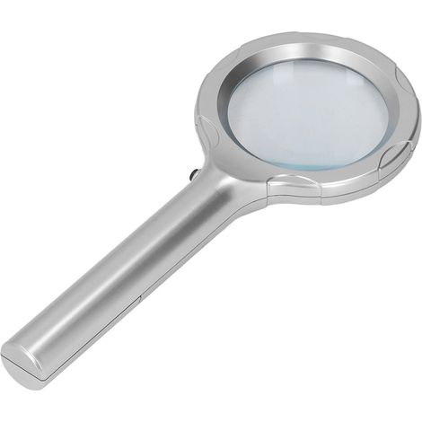 4-fache Taschenlupe mit optischer Beleuchtung und 6 LEDs zum Lesen und Sammeln (1/5)