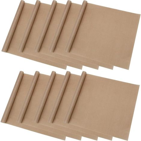 Set of 10 Teflon baking sheets, reusable non-stick oven liner 30 x 40 cm for barbecue cooking, heat transfer, heat resistance up to 270 °C. (1/5)