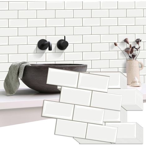 Carreaux muraux Autocollants Beige de 2,5 mm, Plus épais, pour dosseret de Cuisine, Grand carrelage Mural Autocollant pour Cuisine et Salle de Bain (1/5)
