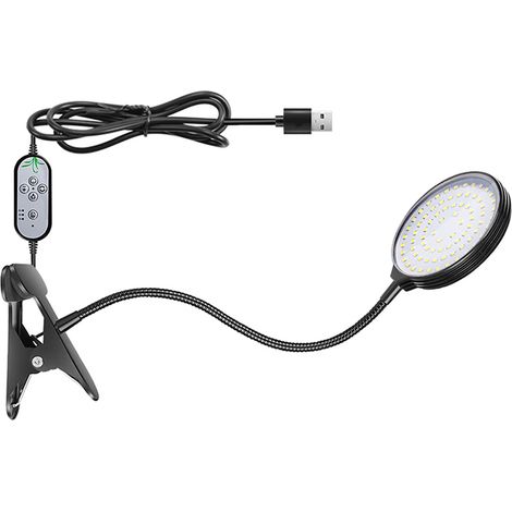USB-Pflanzenlampe mit 78 LEDs, Vollspektrum-Sonnenlicht, verstellbarer Tischklemme für Zimmerpflanzen, 5 Dimmstufen, 4/8/12-Stunden-Timer (1/5)