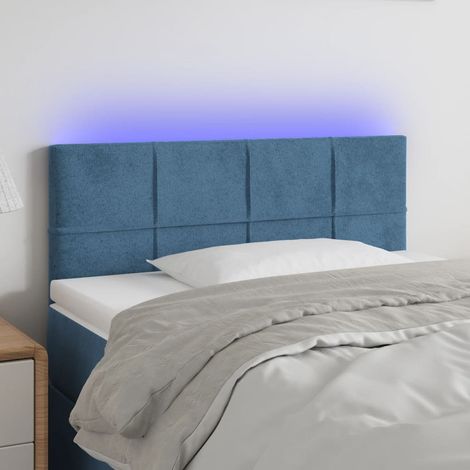 Cabecero con LED de terciopelo azul oscuro 80x5x78/88 cm vidaXL (1/5)
