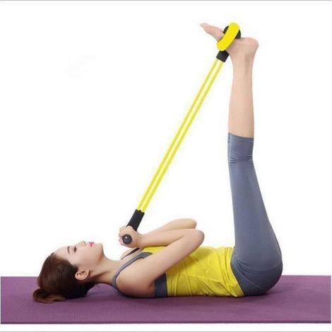 Extenseur de Musculation - MOE1 - élastique de Résistance - Jaune - Fitness - Adulte (1/2)