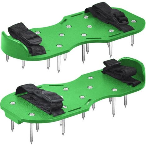 Chaussures aérateur de pelouse – Semelles à clous pour ameublir le sol – Aération du gazon – Taille unique – Pour jardinage et entretien de la pelouse (1/5)