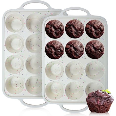 Moules à pâtisserie en silicone, lot de 2, qualité alimentaire, blancs – (1/5)