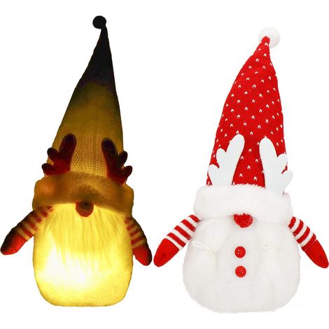 FOLLETTI GNOMI NATALIZI luminosi 37cm GNOMO LED decorazione REGALO PER LE FESTE
