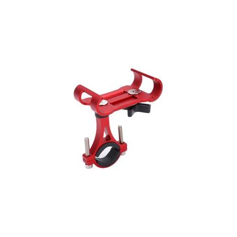 Support de téléphone rotatif pour vélo, fixation sur guidon, rotation à 360°, compatible avec les smartphones de 3,5 à 6,5 pouces (rouge).