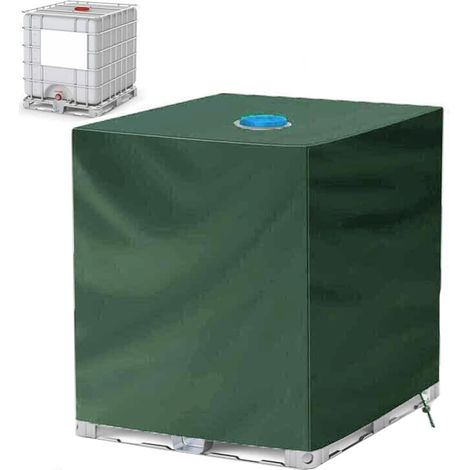 Funda protectora impermeable para depósito IBC, tejido Oxford con protección UV, verde, 120 x 100 x 116 cm. (1/5)