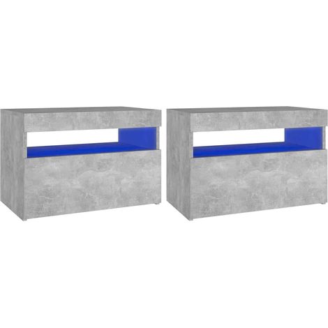 Maison Exclusive - Mesitas de noche LED 2 uds contrachapada hormi (1/5)