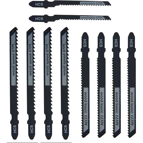 Stichsägeblatt-Set HCS T-Schaft für Holz, 10tlg. für Bosch, Makita, DeWalt (1/5)