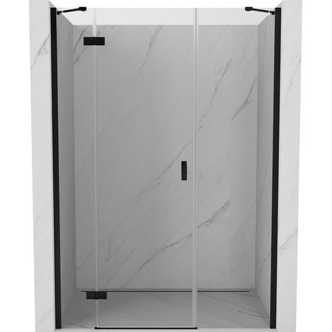 Mexen Mist-H porta doccia battente sinistra 135 cm, trasparente, nero - 8A5-135-001-70-00-L (1/5)