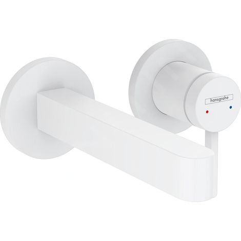 Hansgrohe Finoris - Mitigeur de lavabo encastré, installation 2 trous, EcoSmart, blanc mat 76051700 (1/5)