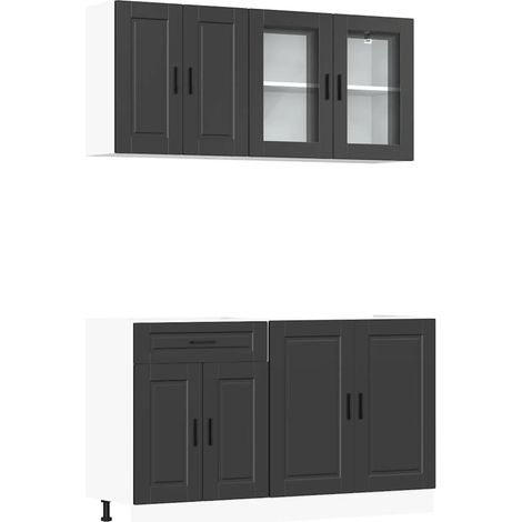 Maison Exclusive - Set Mobili da Cucina 4 pz Porto Neri Legno Multistrato