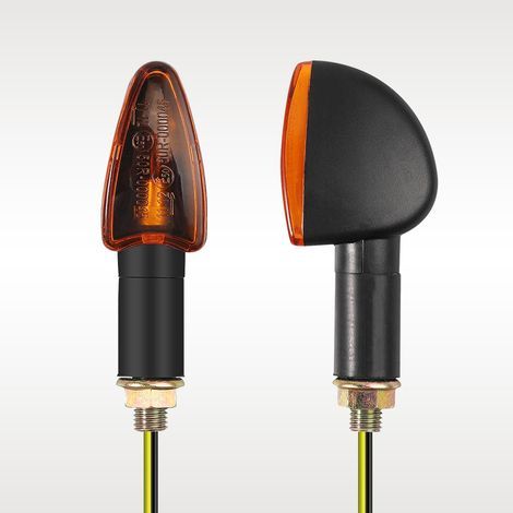 Clignotants pour moto, tige longue Lentille orange, 2 fils Ampoule halogène BA15s1156 pour quads, scooters et motos tout-terrain (1/5)