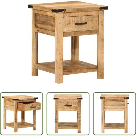 Bois de manguier -  Table de chevet 40x40x50 cm bois de manguier massif (1/5)