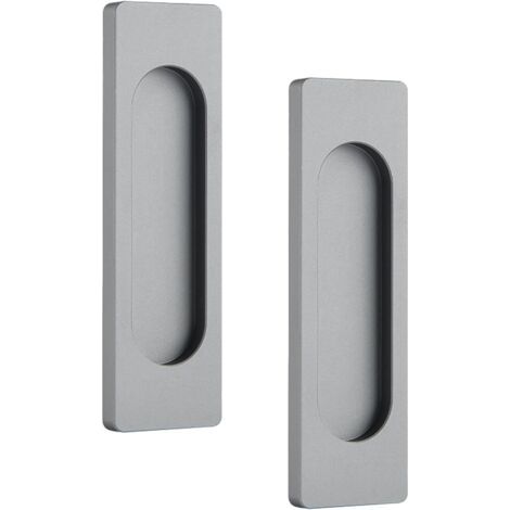 2er-Set selbstklebende ovale Schiebetürgriffe aus Aluminiumlegierung - Bündiger Griff ohne Stanzen für Schiebetüren (1/5)