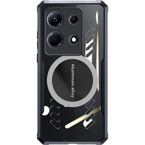 Étui pour Infinix Note 40 Pro, avec plaque magnétique, transparent/noir (1/5)