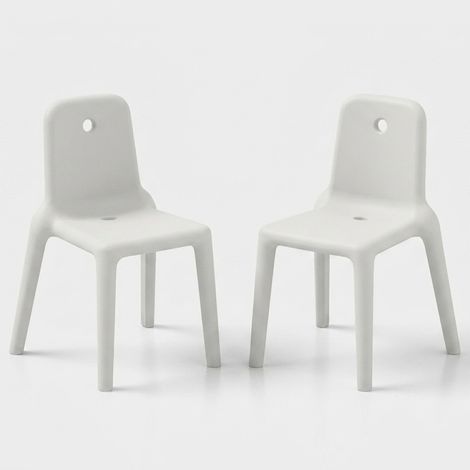 Set 2 sedie design indoor outdoor in polietilene Mellow - Bianco (1/5)