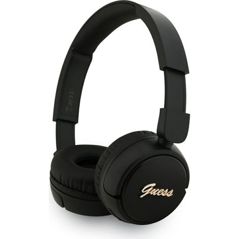 Cuffie circumaurali Guess Bluetooth 5.3 con logo in metallo e scritta nera. (1/4)