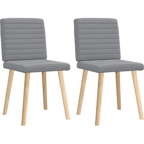 Lot de 2 Chaises à manger,Chaise de cuisine gris clair tissu CFW94825 (1/5)