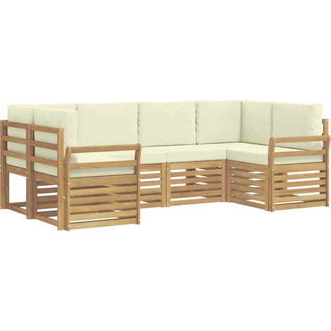 Outdoor Sofa Set 6 pcs White and Cream 245 x 130.5 x 73 cm vidaXL (1/5)