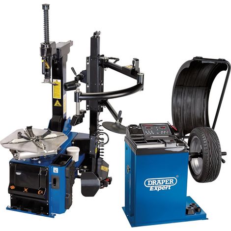 Draper Tyre Changer with Assist Arm and Wheel Balancer Kit 02152 – Professional Automotive Tire Changing and Balancing Equipment (1/2)