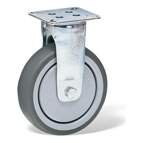 Roulette fixe diamètre 75 mm Caoutchouc Thermoplastique GRIS  roulements à billes - 75 Kg (1/2)