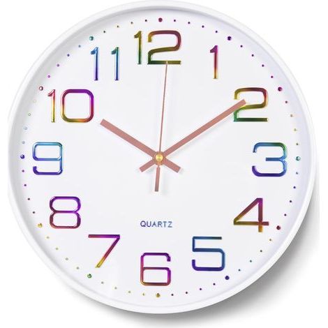 30cm Silent Wall Clock No Ticking, Decorative Round Wall Clock, Arabic Numerals Wall Clock Easy to Read Quartz Wall Clock for Bedroom, Living Room, Kitchen, Office (1/5)