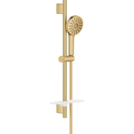 GROHE Vitalio Joy Ensemble barre de douche - 60cm - douchette ronde - 3 types de jets - Cool Sunrise brossé (or) (1/5)