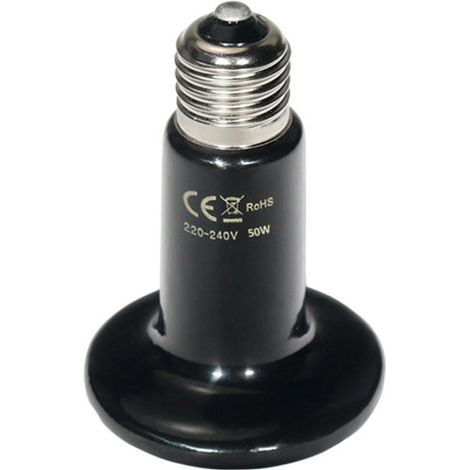 Lámpara de calor infrarroja de 50 W para reptiles, emisor de calor cerámico, ideal para gallineros, acuarios, serpientes y mascotas. Bombilla infrarroja sin luz. (1/5)