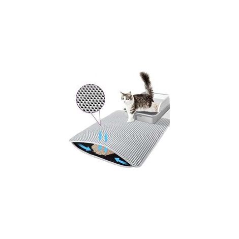 Katzenstreumatte – wasserdicht und rutschfest, grau, 60 x 40 cm, ideal für Standard- oder automatische Katzentoiletten