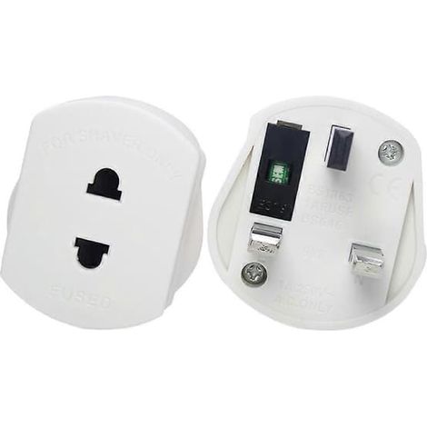 Rakapparatspluggadapter, Tandborsteadapter, Epilatoradapter, Badrum, UK jusqu'à 2-polig 3 DB 10Pcs