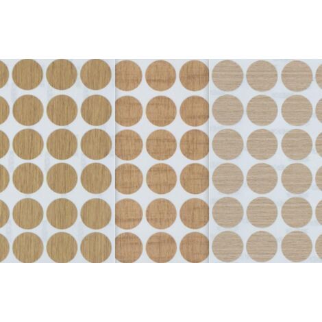 Light Oak Set of 162 Stickers to Hide Screw Holes, 3 Sheets of 21 mm, Wood Texture, to Hide Unsightly Screws on Furniture and Walls, Cupboards and Other Furniture Hide Colla (1/5)